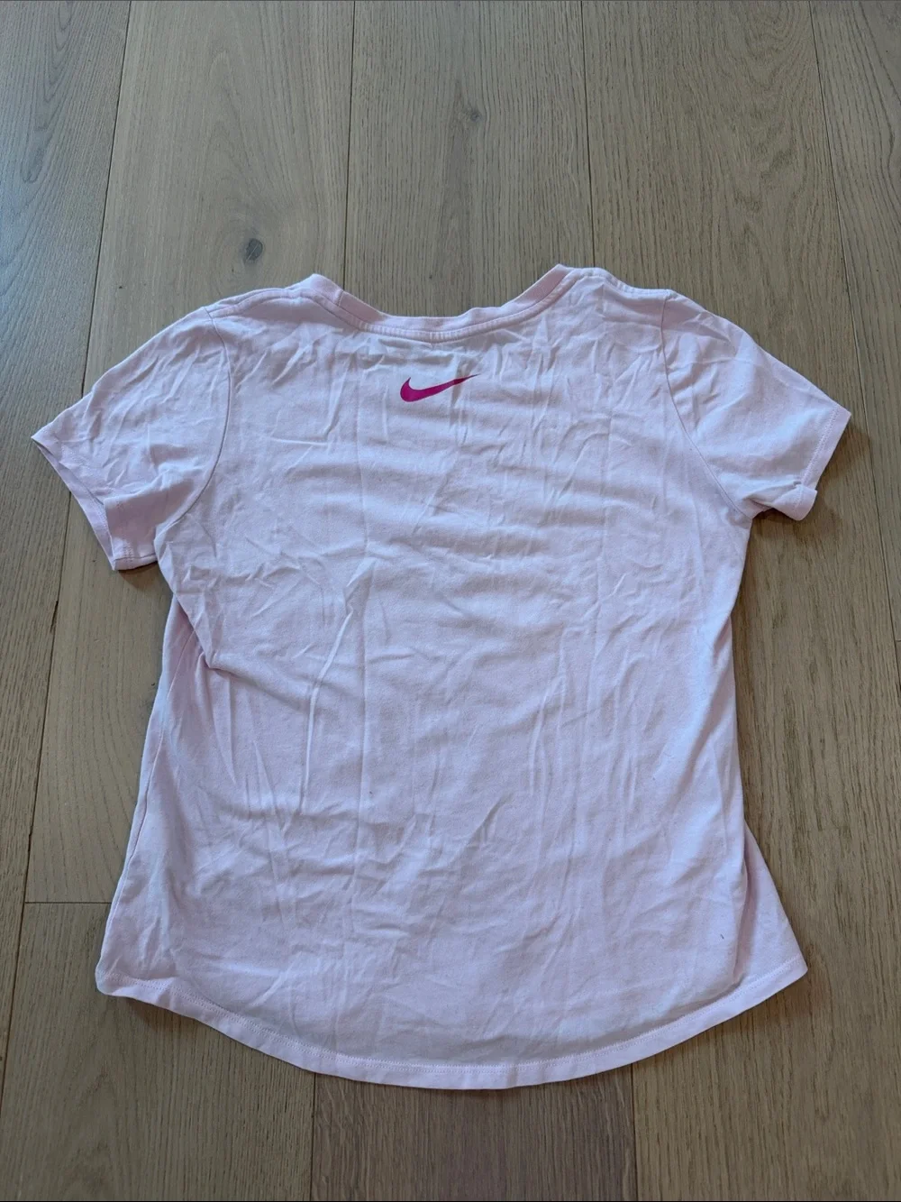 Nike Pink Short Sleeve ‘Dance’ Tee with Iridescent Swoosh Size Youth Small